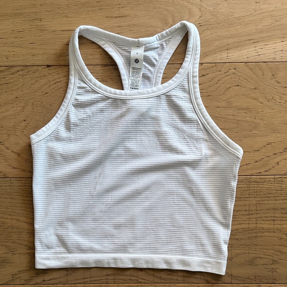 lululemon athletica x Barry’s White Ribbed Racerback Crop